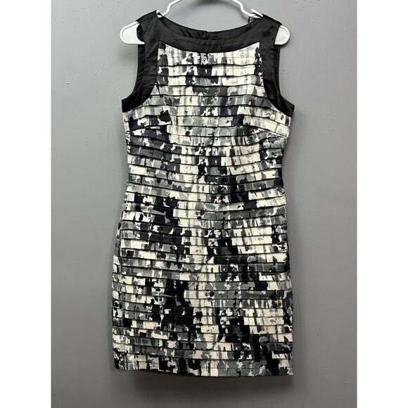 Sandra Darren Dress Womens 10 Sleeveless Pleated Textured Sheath Career Work - Picture 1 of 9